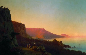 soirée en Crimée 1848 Romantique Ivan Aivazovsky russe Peinture à l'huile